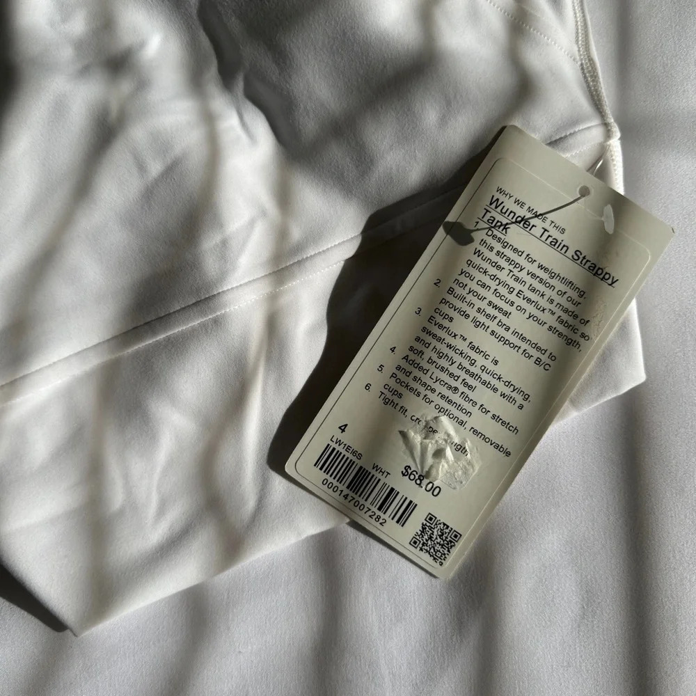 🆕🤍 Lululemon Wunder Train Strappy Tank - White - Picture 5 of 11